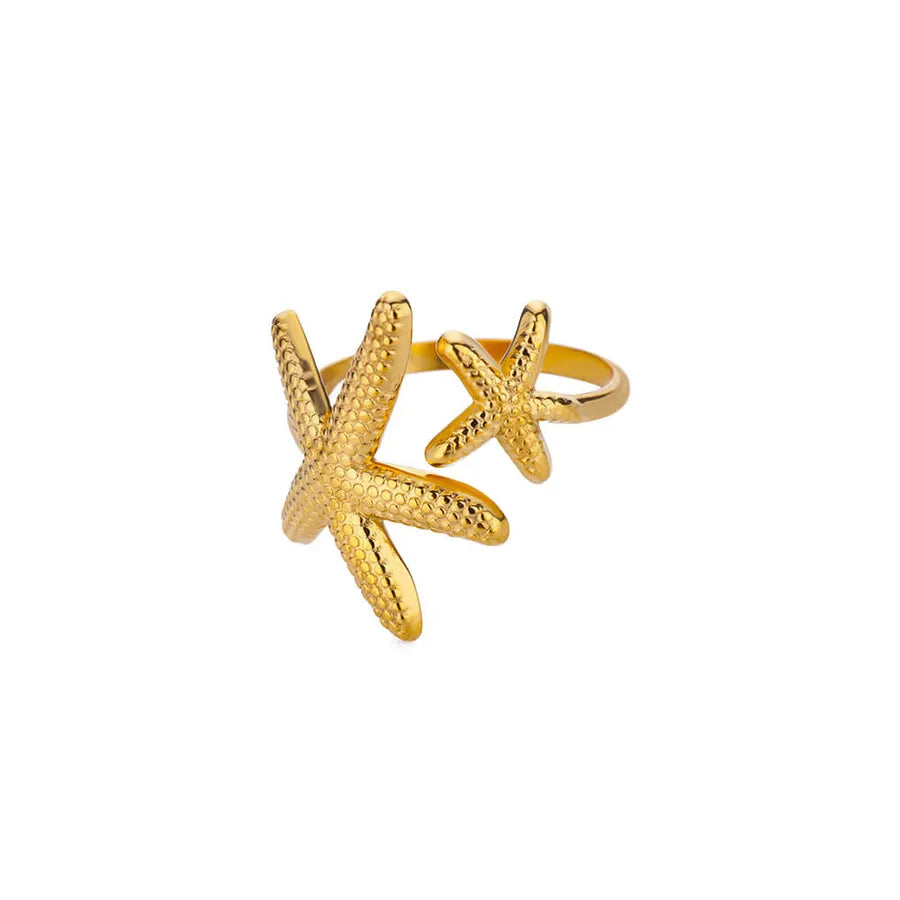 Gold Starfish Adjustable Ring – Stainless Steel 3