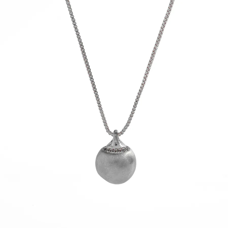 Gold Plated Round Bead Pendant Necklace 2