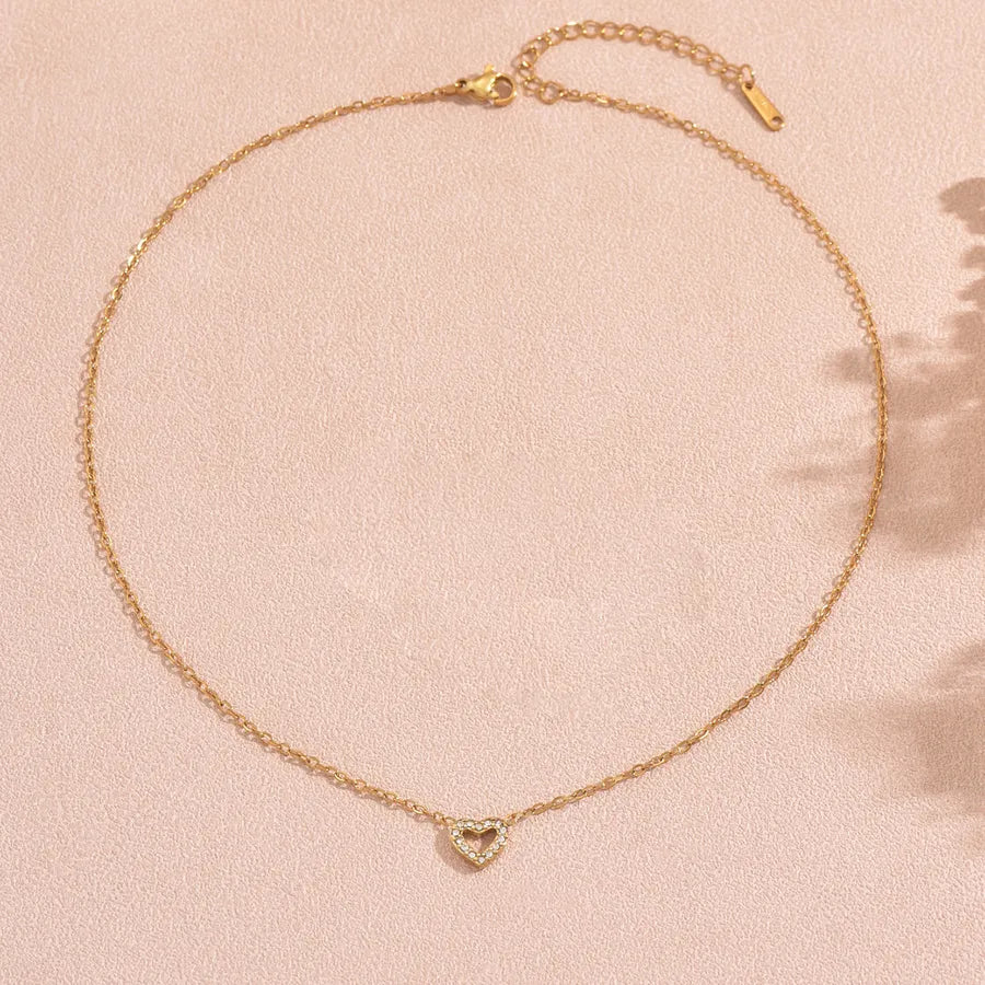 Gold Heart Pendant Necklace for Women Average Size Gold PF01XL