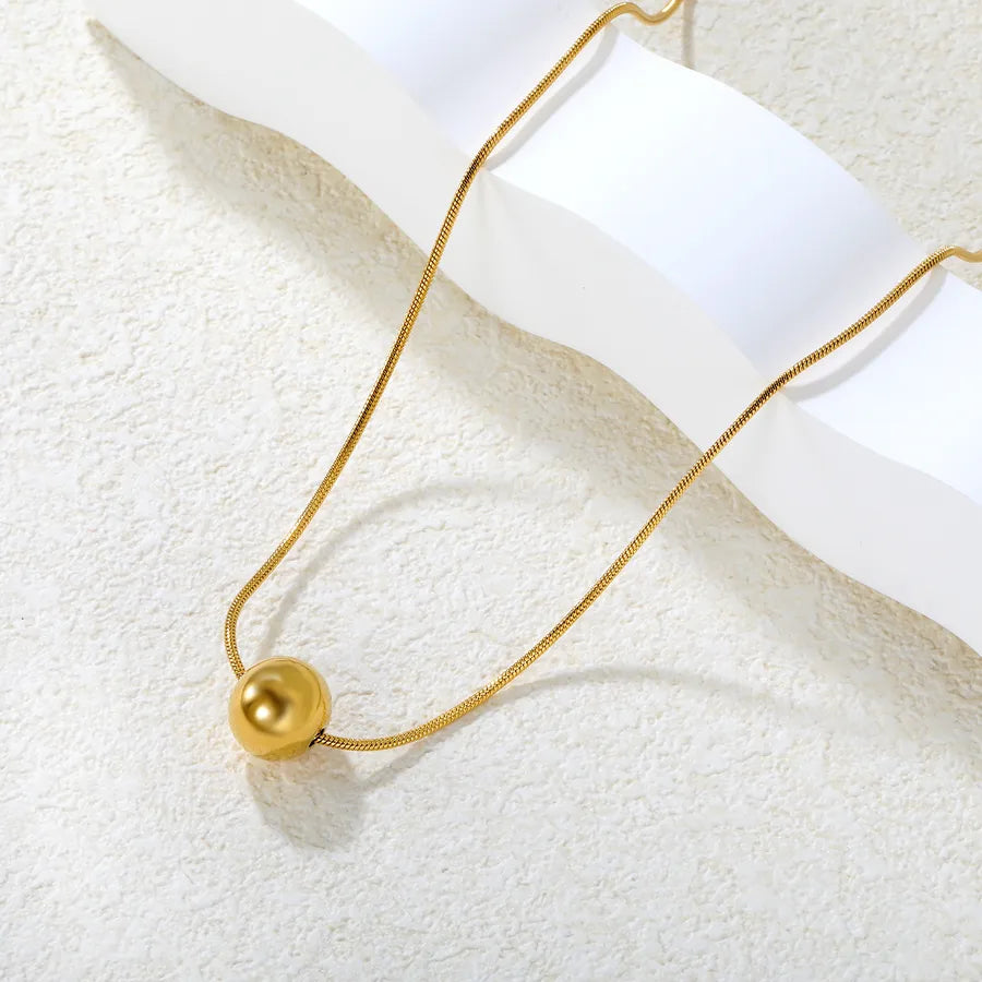 Gold Stainless Steel Geometric Pendant Necklace