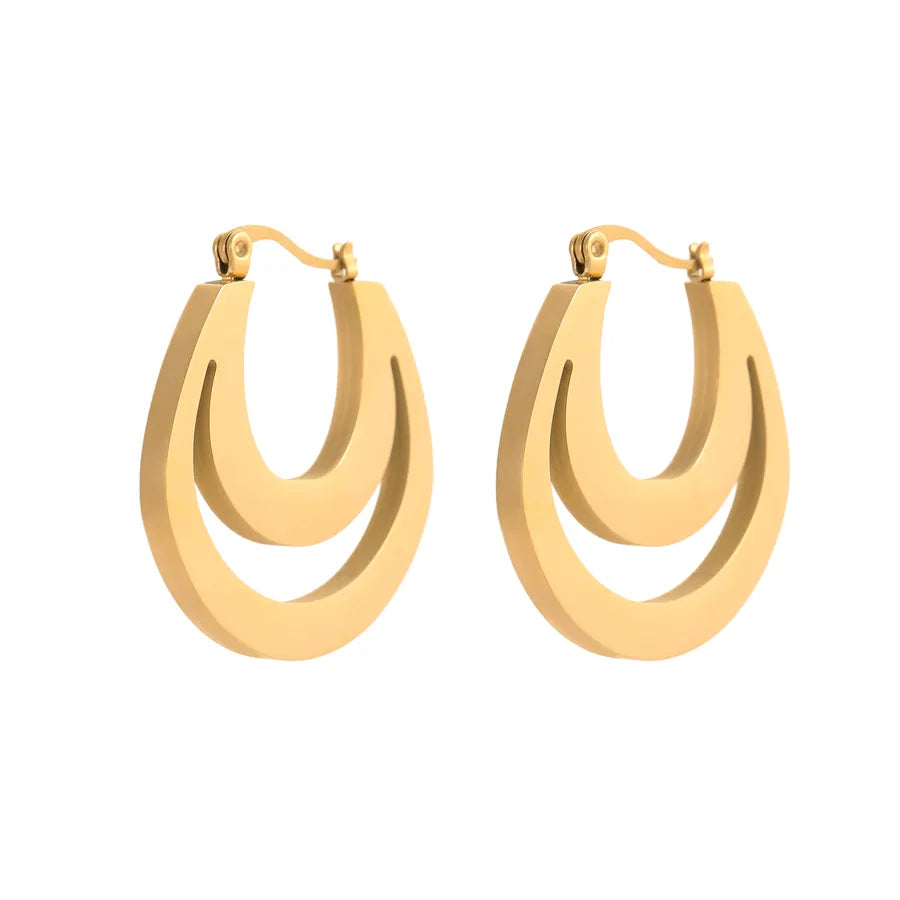 18K Gold Plated Geometric Stainless Steel Earrings
