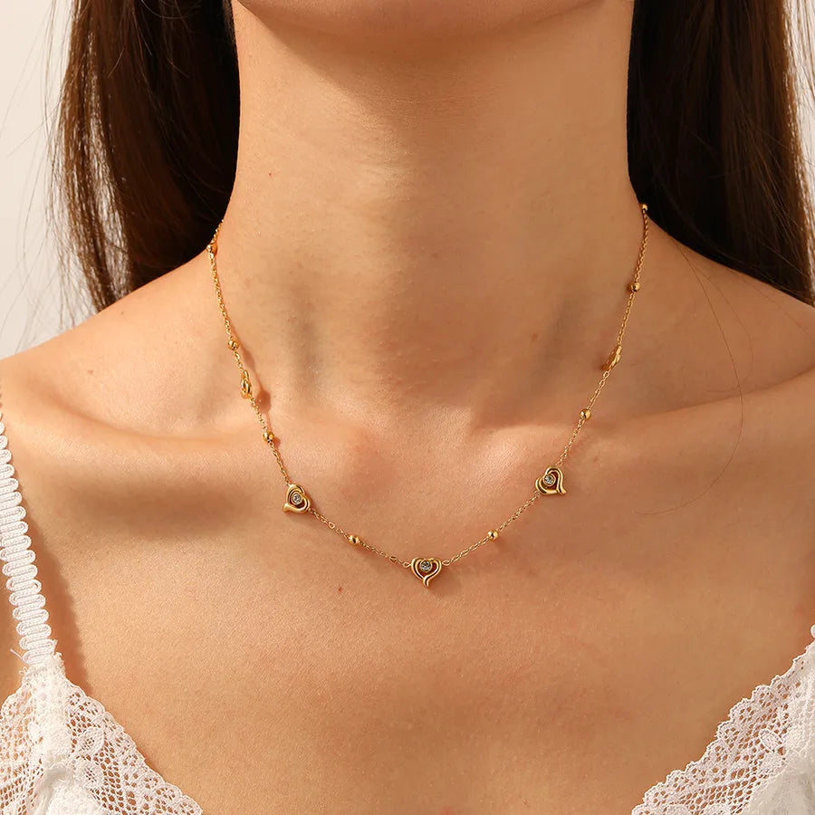 Gold Heart Pendant Necklace for Women