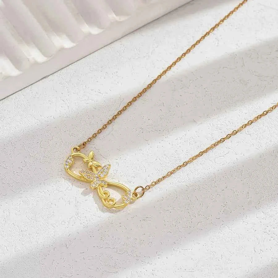 18K Gold Butterfly Pendant Necklace