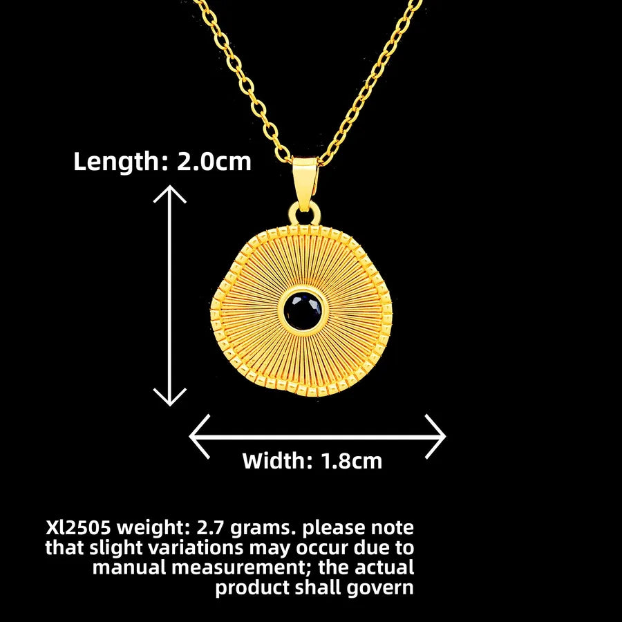 Butterfly & Whale Couple Pendant Necklace XL2505 Irregular Round Necklace Gold