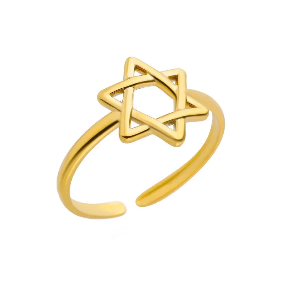 18K Gold Plated Geometric Heart Ring for Women