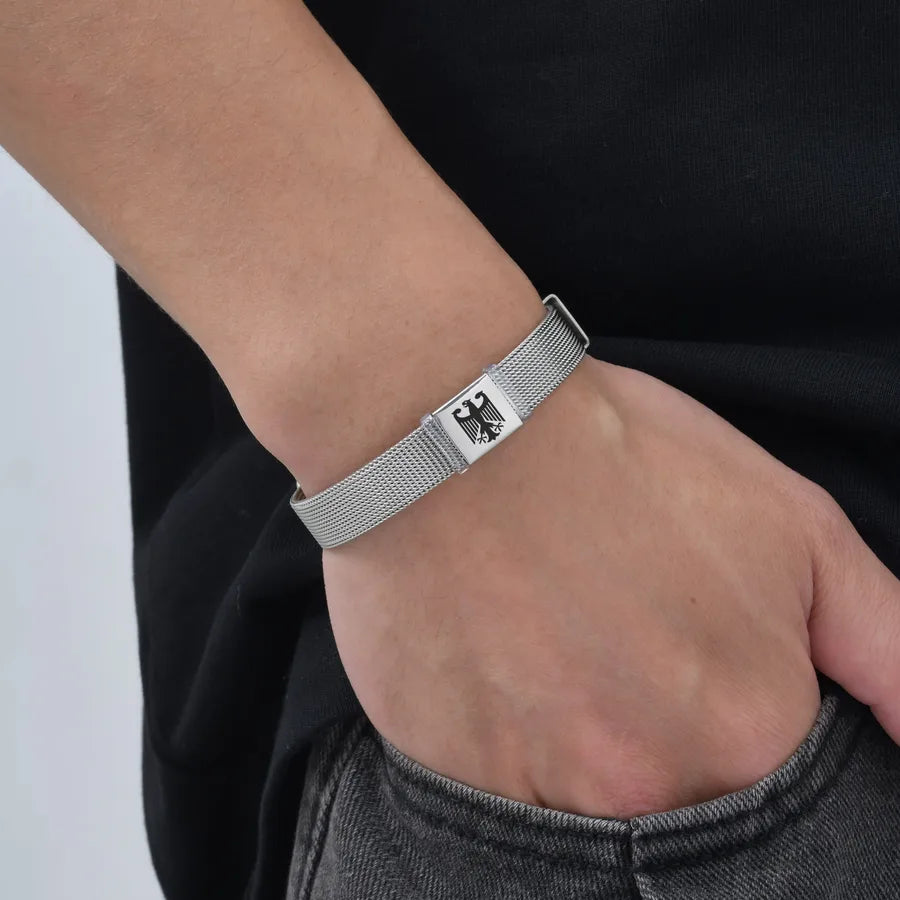 Men's Stainless Steel Eagle Mesh Bracelet