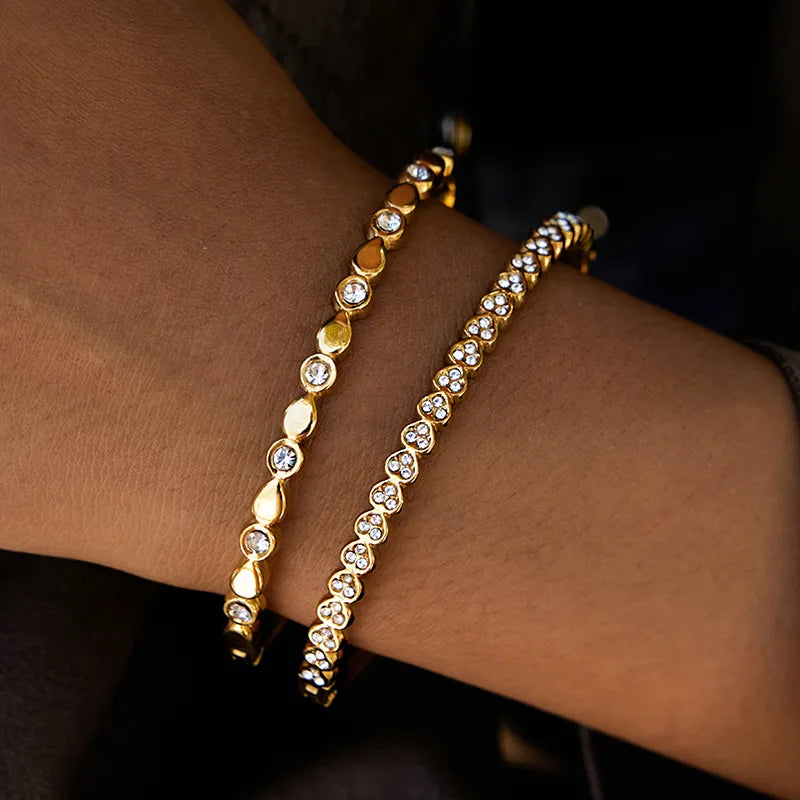 18K Gold Stainless Steel Diamond Bracelet