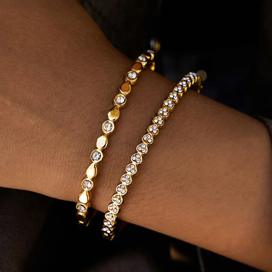 18K Gold Stainless Steel Diamond Bracelet