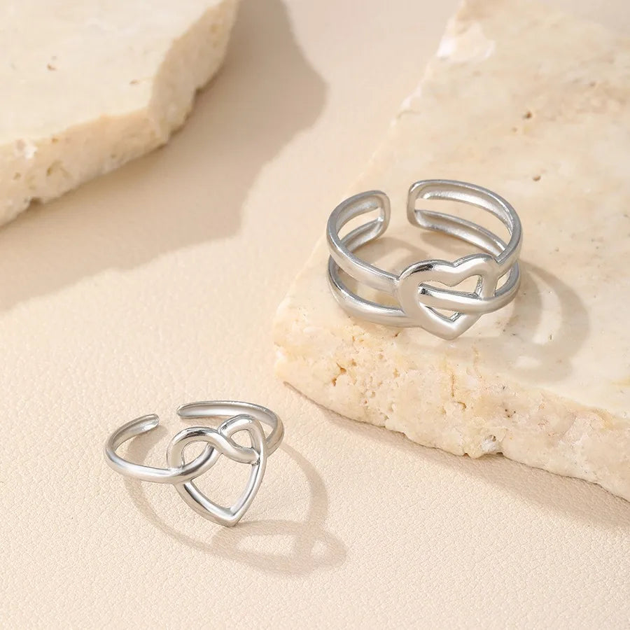 Adjustable Gold Stainless Steel Open Ring Average Size Steel Color 001#