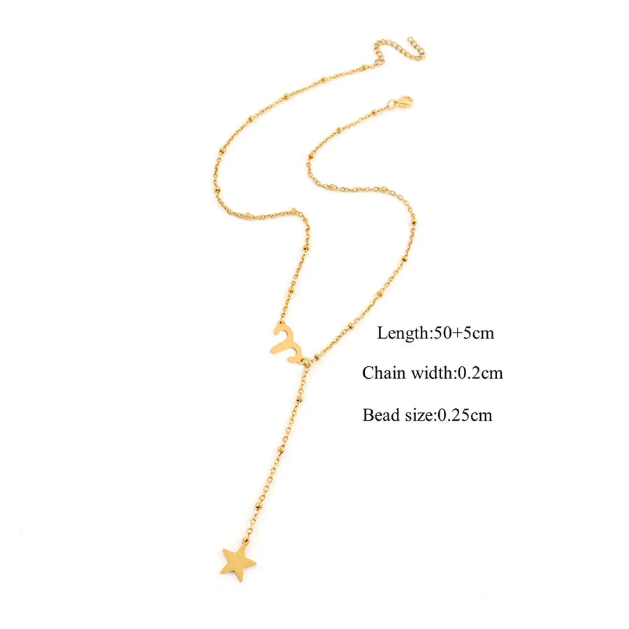 Gold Constellation Pendant Necklace – Stainless Steel Gold Aries