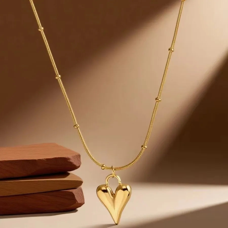 Titanium Steel Heart Pendant Necklace