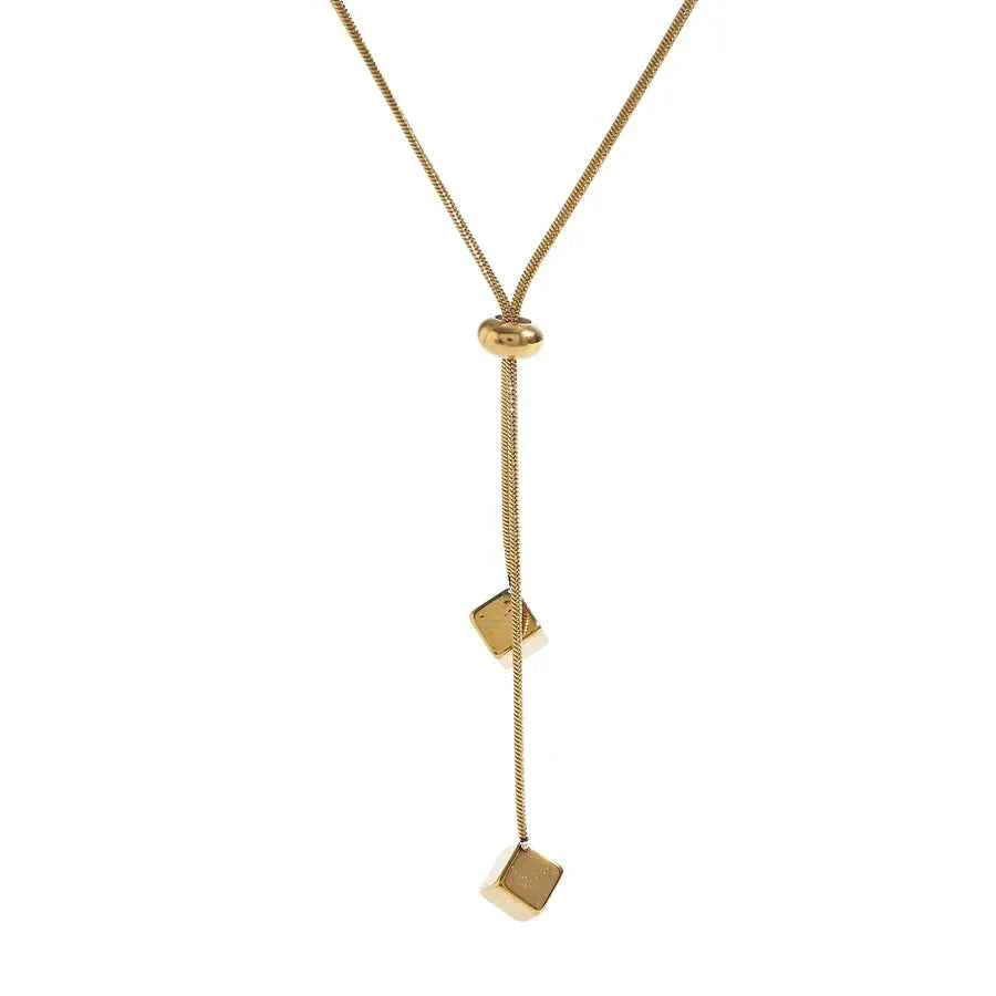18K Gold Plated Geometric Stainless Steel Necklace