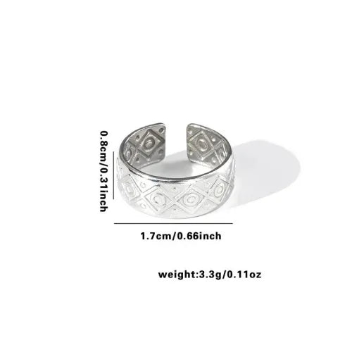 Titanium Steel Fish Tail Ring for Women Adjustable Opening TYR0382