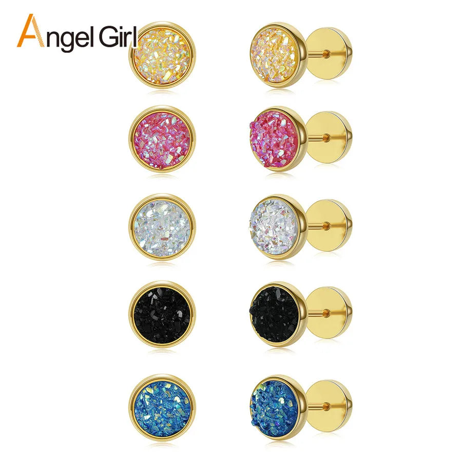 Harajuku Geometric Stainless Steel Earrings Set