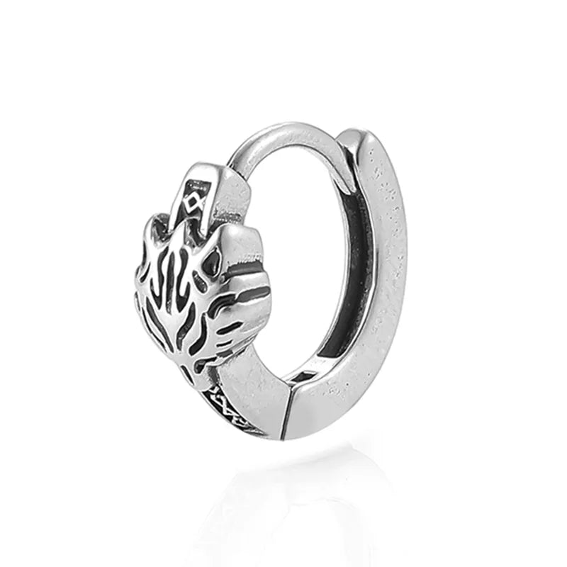 Unisex Silver Stainless Steel Clip-On Hoop Earrings Average Size Silver 3#