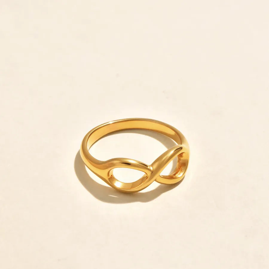 Gold Infinity Zircon Ring for Women