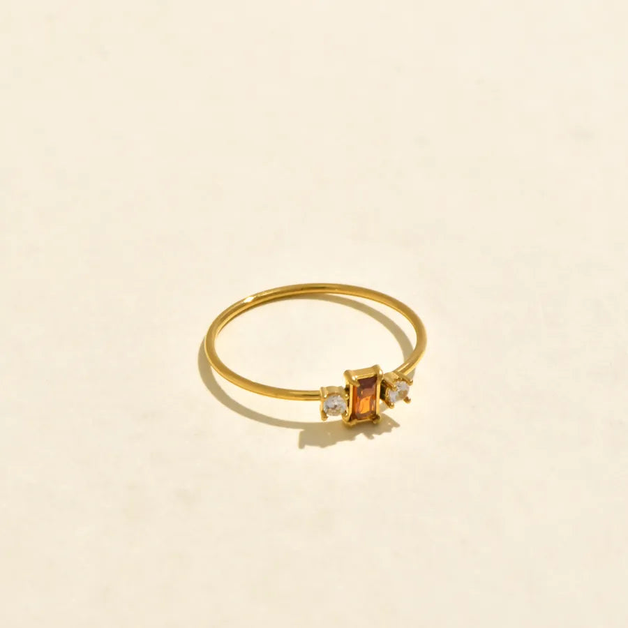 Gold Plated Zircon Letter Ring – Dual Tone 5773001