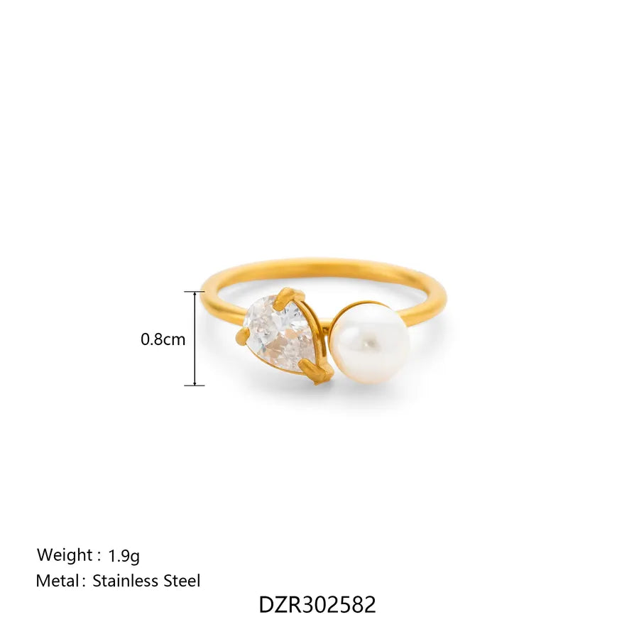 Boho 18K Gold Plated Wave Ring for Women 5773201