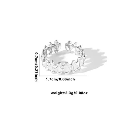 Titanium Steel Fish Tail Ring for Women Adjustable Opening TYR0419