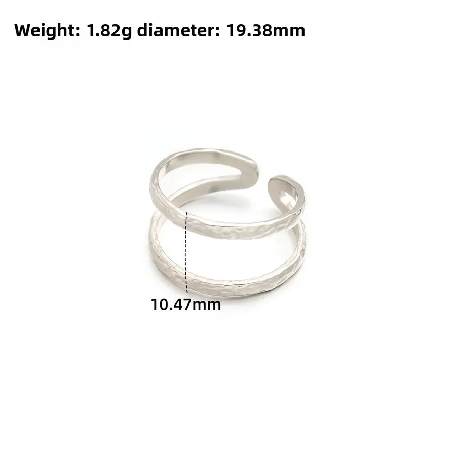 Gold Open Heart Stainless Steel Ring Adjustable Opening J299-Y Steel Color