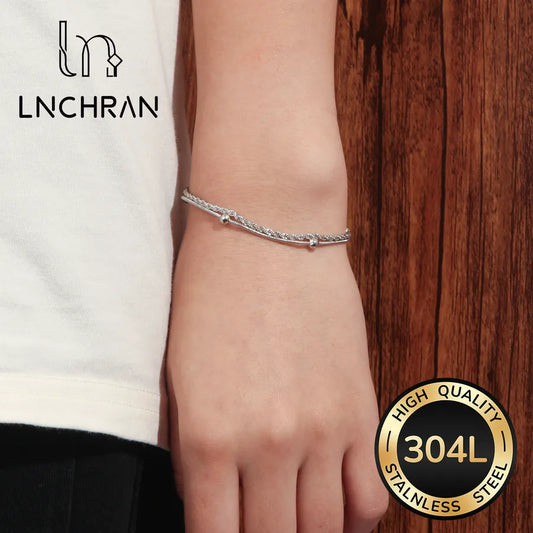 18K Gold Plated Double-Layer Steel Bead Bracelet