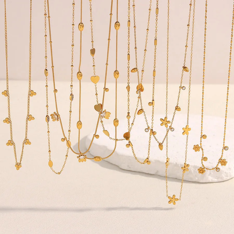 18K Gold Plated Geometric Tassel Necklace