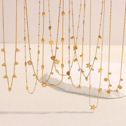 18K Gold Plated Geometric Tassel Necklace