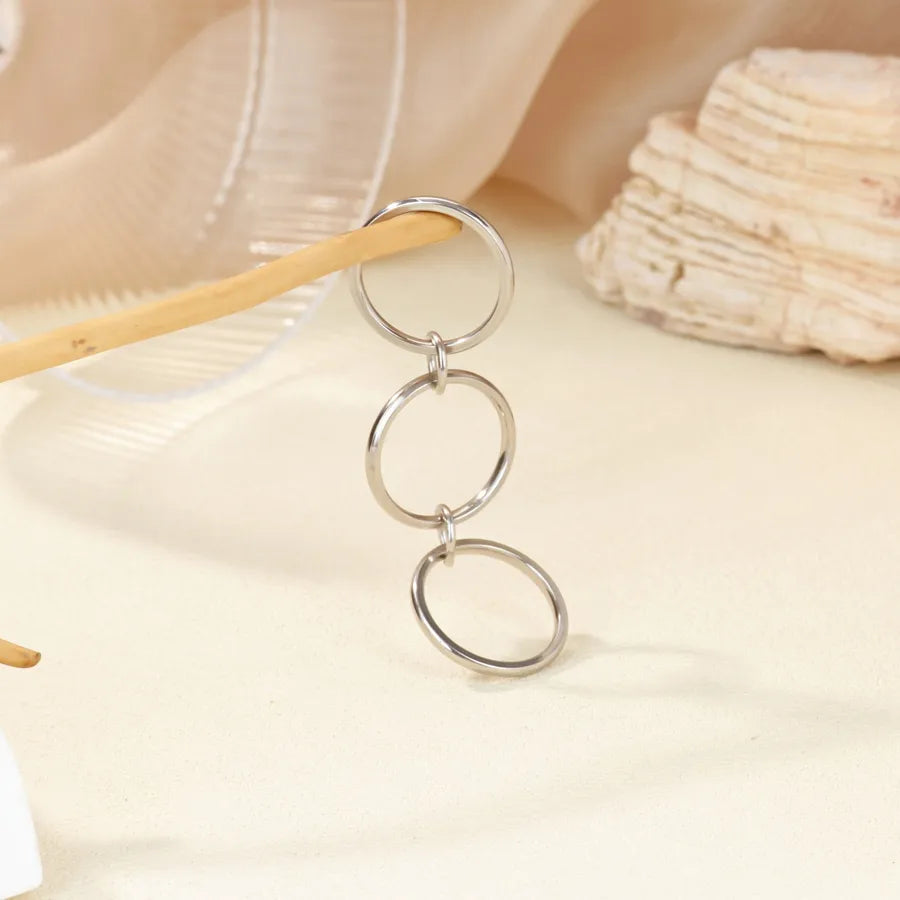 Geometric Gold Stainless Steel Ring