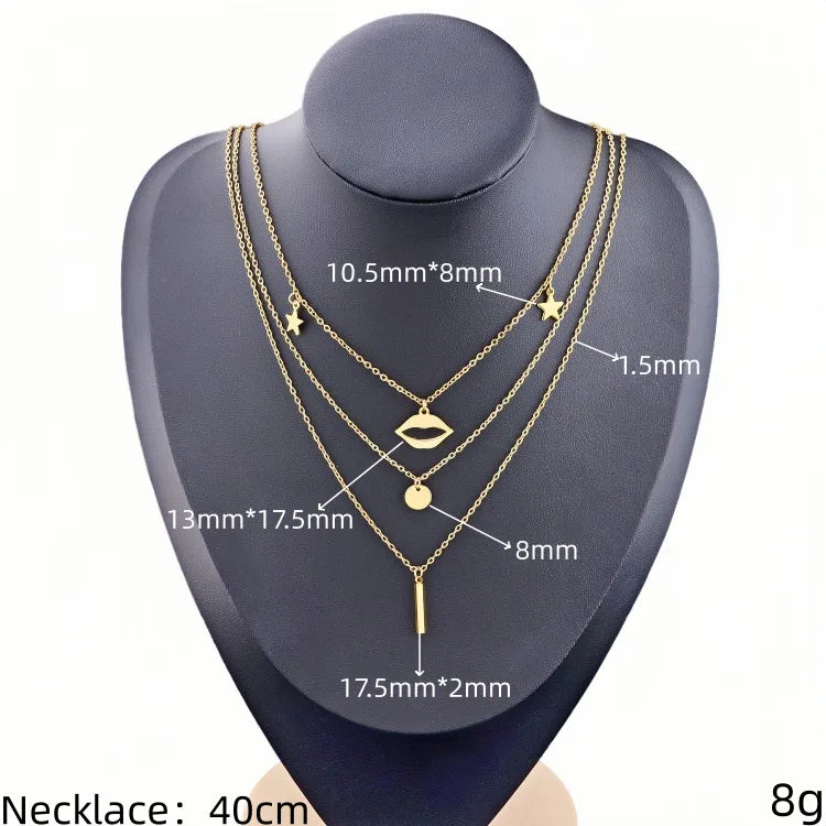 Gold Plated Stainless Steel Pendant Necklace