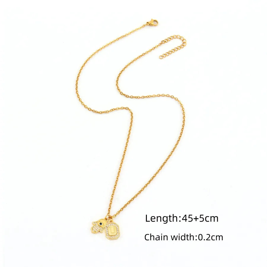 Gold Hand of Fatima Pendant Necklace Gold U