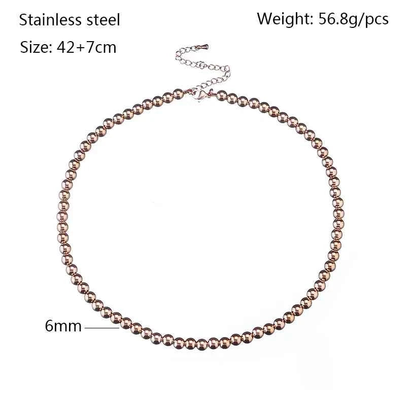 Rose Gold Stainless Steel Geometric Necklace