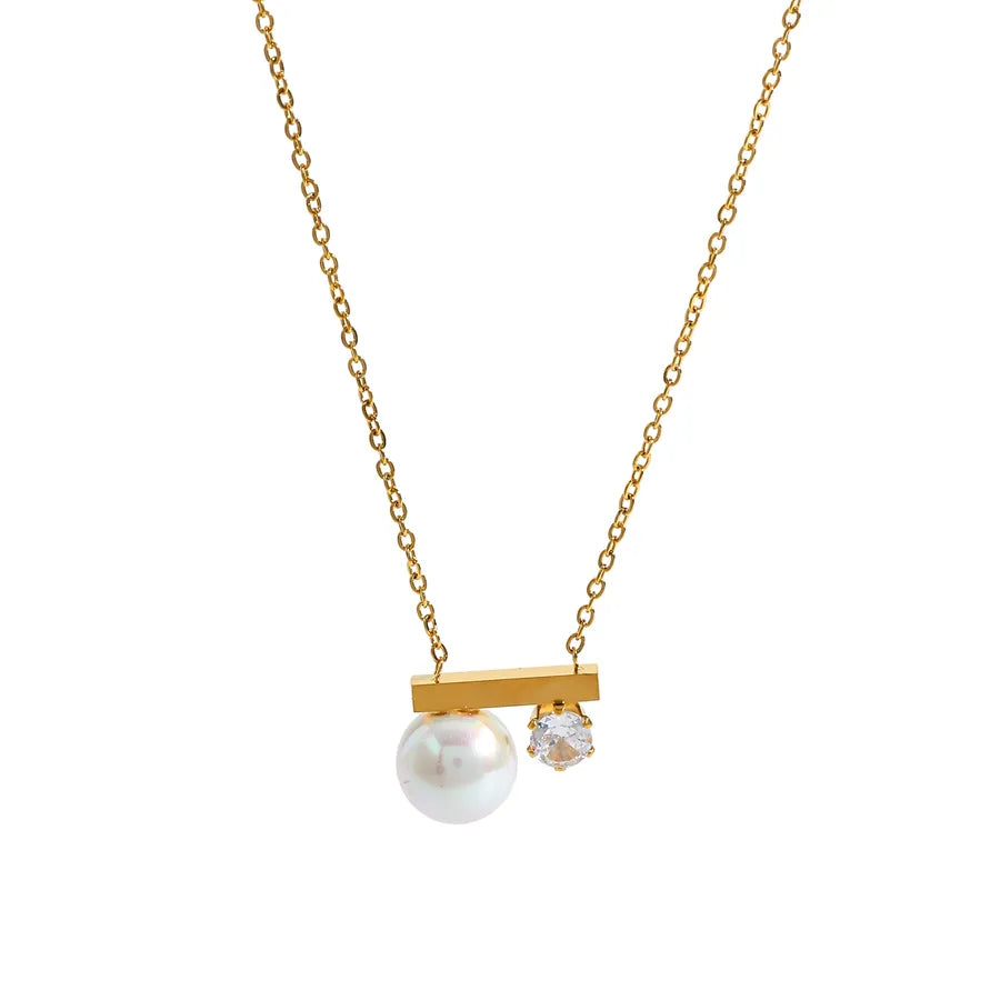 18K Gold Plated Pearl Bead Pendant Necklace 1-40 5cm Long