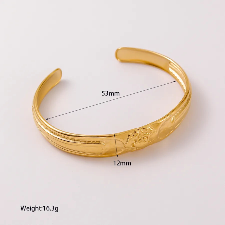 18K Gold Geometric Open Hand Bracelet YM006