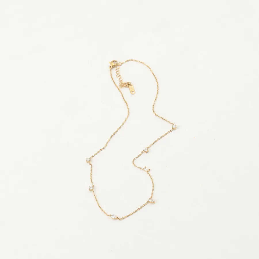 18K Gold Plated Geometric Zirconia Choker