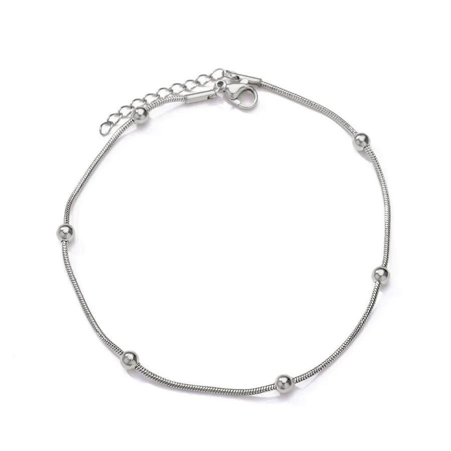 Gold Ocean Anklet with Dolphin & Starfish Charms 18