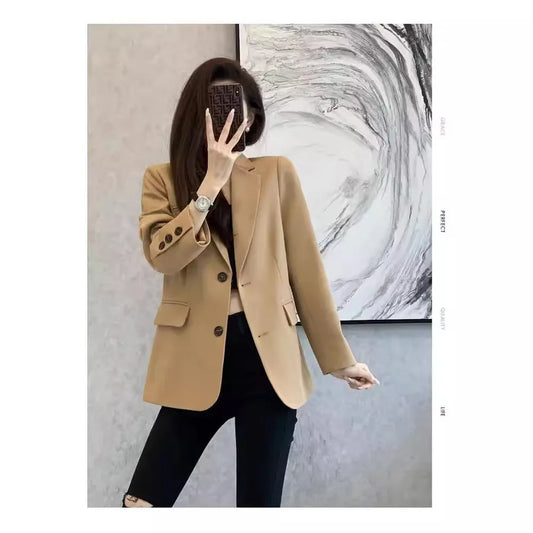Women's Khaki Mid-Length Blazer