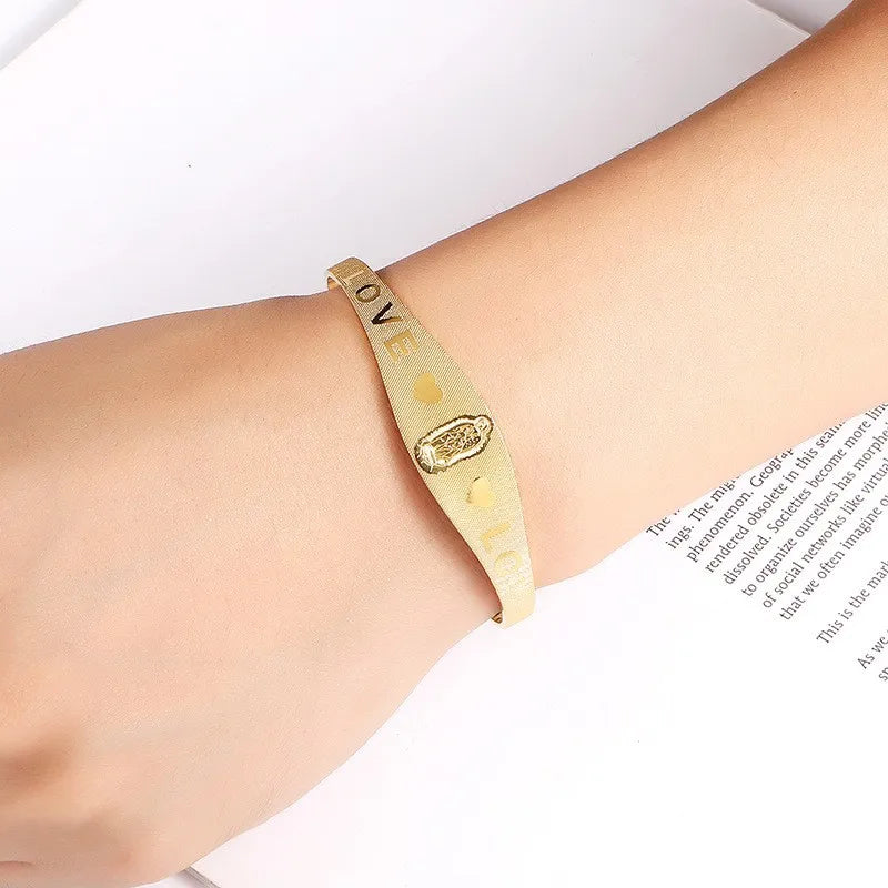 Women's Stainless Steel Open Hand Bangle