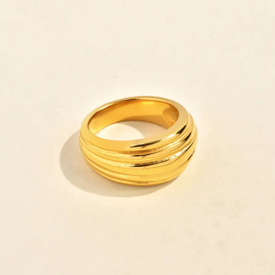 18K Gold Plated Spiral Zirconia Ring Gold 3