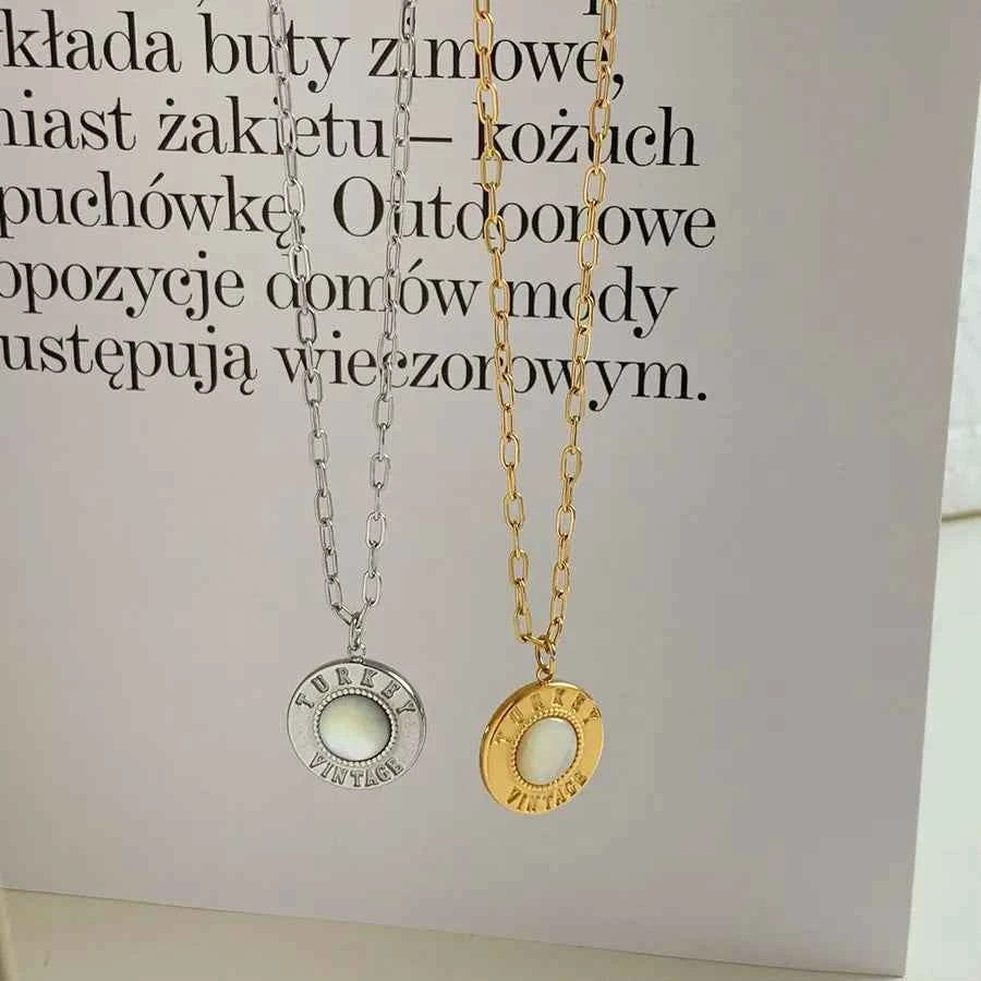 Gold-Plated Stainless Steel Letter Pendant Necklace