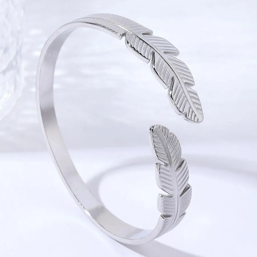 Unisex Titanium Steel Wide Cuff Bracelet WSZ005-1 Adjustable Opening