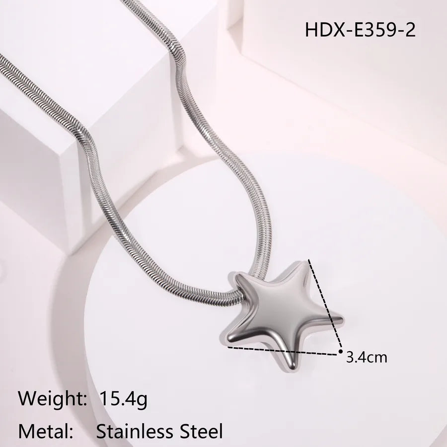 18K Gold Star Pendant Snake Chain Necklace HDX-E359-2