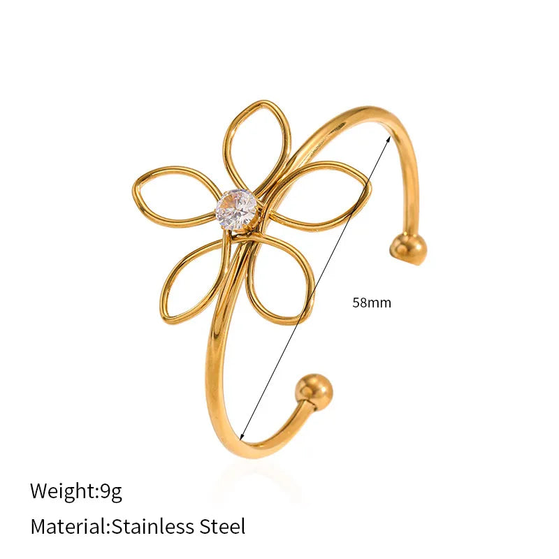 18K Gold Titanium Steel Pearl Bangle YHTSB-250407