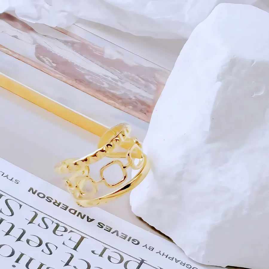 Gold Bamboo Titanium Steel Open Ring Adjustable Opening Golden Hydraulic J85