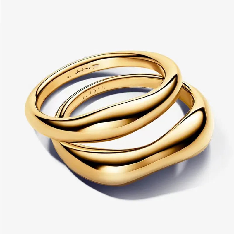 18K Gold Plated Titanium Maternity Couple Ring