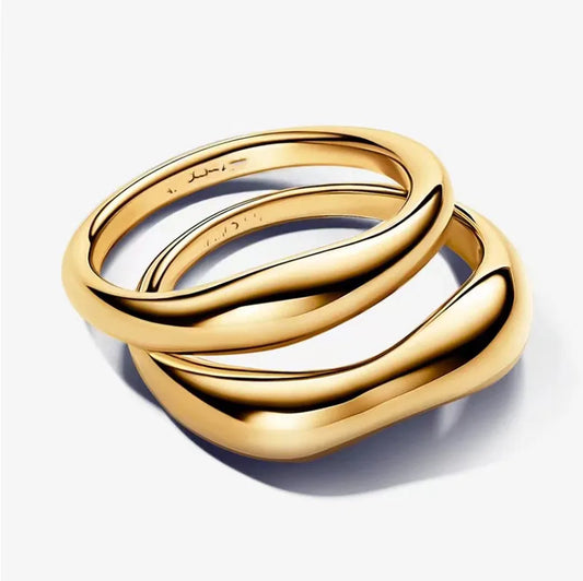 18K Gold Plated Titanium Maternity Couple Ring