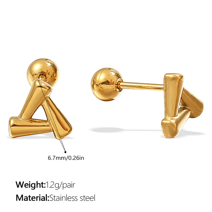 Gold Plated Stainless Steel Bear Earrings EH1203G Piercing Earrings