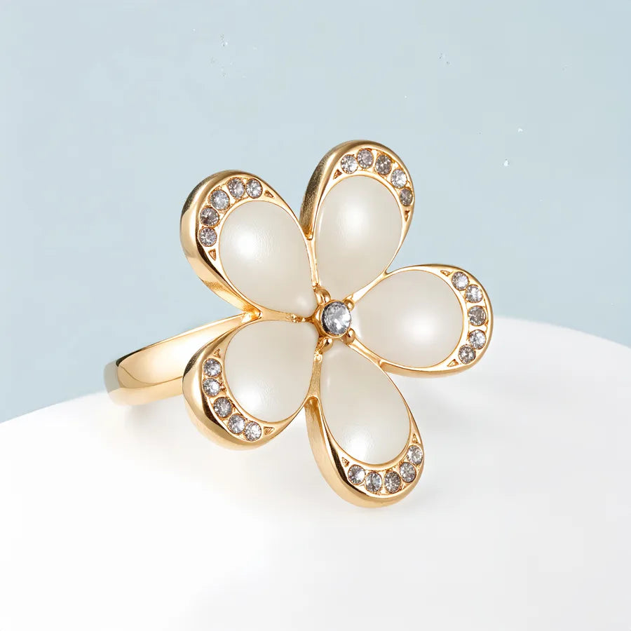 Floral Titanium Steel Ring for Women