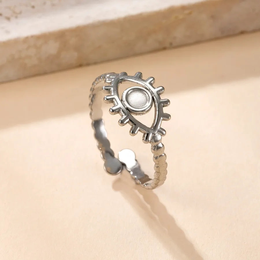 Stainless Steel Star & Moon Open Ring Average Size YYJZ344S