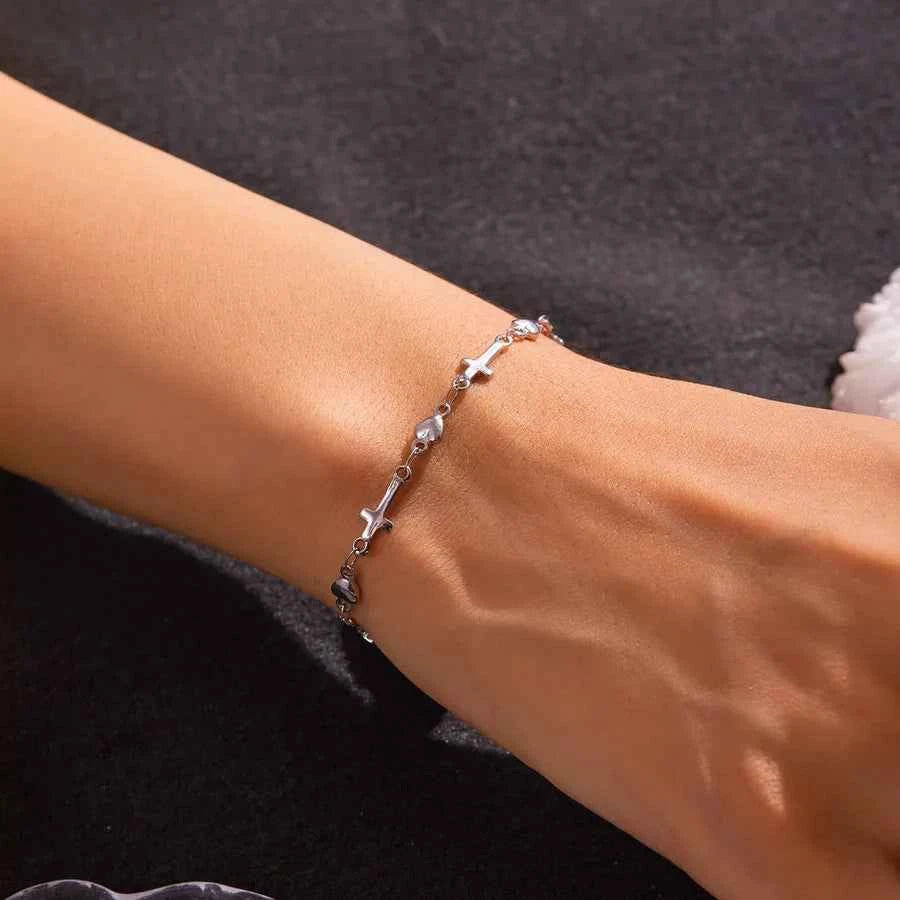Stainless Steel Cross Pendant Bracelet Necklace