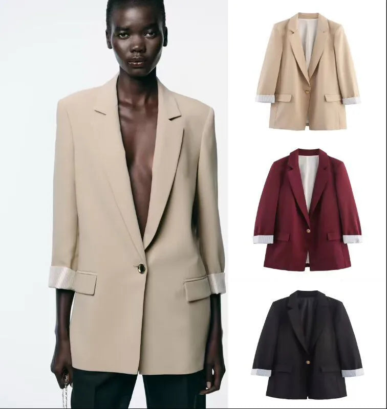 Women's Printed Cuff Blazer Jacket